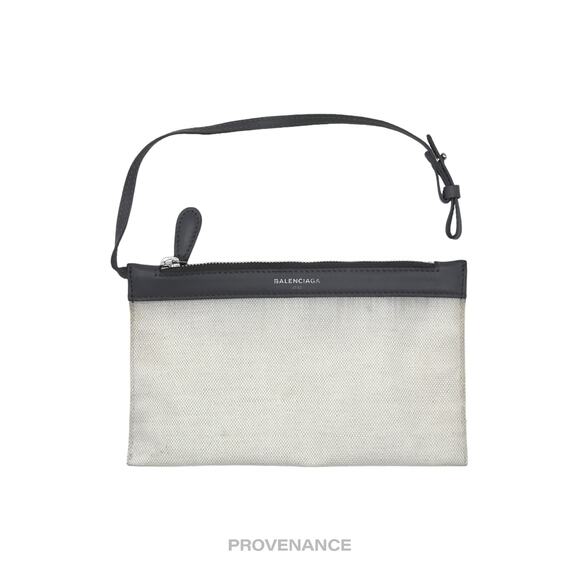 🔴 Balenciaga Zip Pouch Wallet - Canvas Gray - Picture 1 of 7